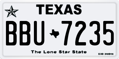 TX license plate BBU7235