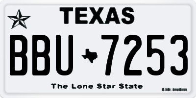 TX license plate BBU7253