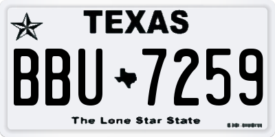 TX license plate BBU7259