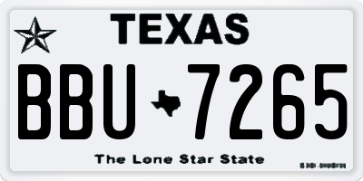 TX license plate BBU7265