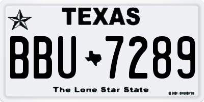TX license plate BBU7289