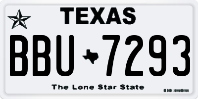 TX license plate BBU7293