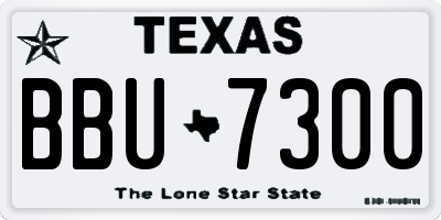 TX license plate BBU7300