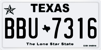 TX license plate BBU7316
