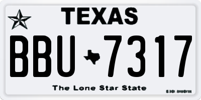 TX license plate BBU7317