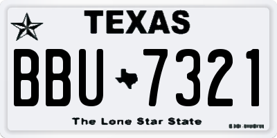 TX license plate BBU7321