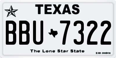 TX license plate BBU7322