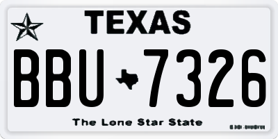 TX license plate BBU7326