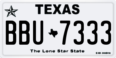 TX license plate BBU7333