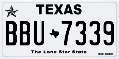 TX license plate BBU7339