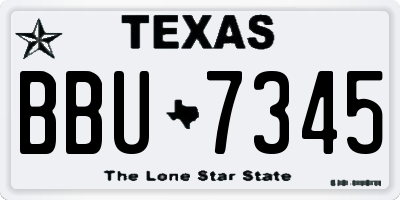 TX license plate BBU7345