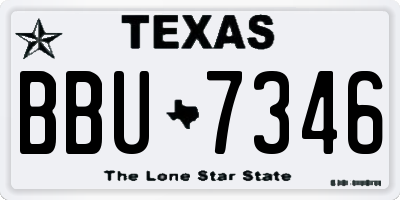TX license plate BBU7346
