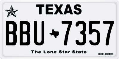TX license plate BBU7357