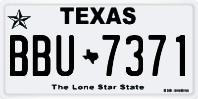 TX license plate BBU7371