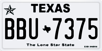 TX license plate BBU7375