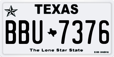 TX license plate BBU7376