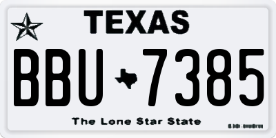 TX license plate BBU7385