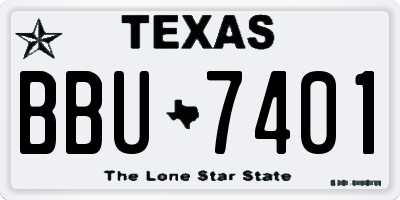 TX license plate BBU7401