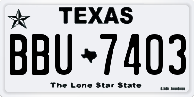 TX license plate BBU7403
