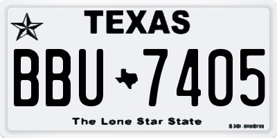 TX license plate BBU7405
