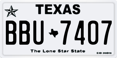 TX license plate BBU7407