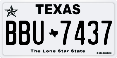 TX license plate BBU7437