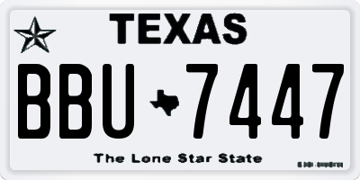 TX license plate BBU7447