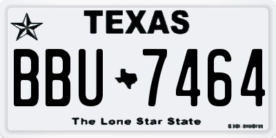 TX license plate BBU7464