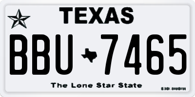 TX license plate BBU7465