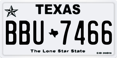 TX license plate BBU7466