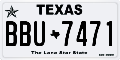 TX license plate BBU7471