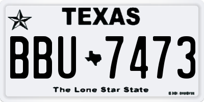 TX license plate BBU7473