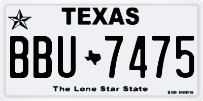 TX license plate BBU7475