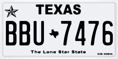 TX license plate BBU7476