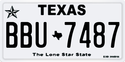 TX license plate BBU7487