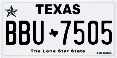 TX license plate BBU7505