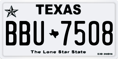 TX license plate BBU7508