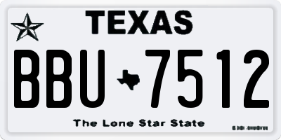 TX license plate BBU7512