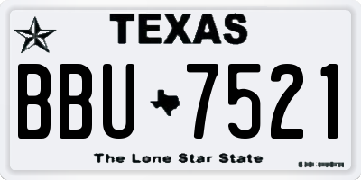 TX license plate BBU7521