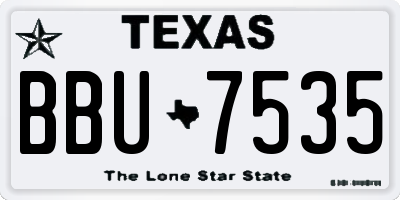 TX license plate BBU7535