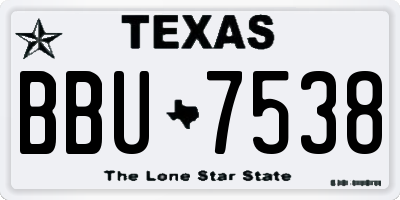 TX license plate BBU7538