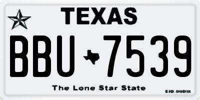 TX license plate BBU7539