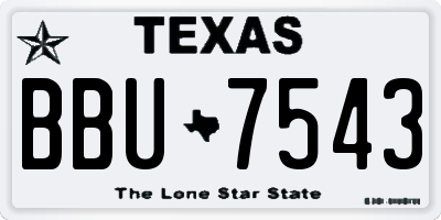 TX license plate BBU7543