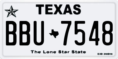 TX license plate BBU7548
