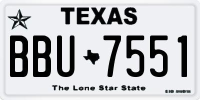 TX license plate BBU7551