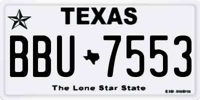 TX license plate BBU7553