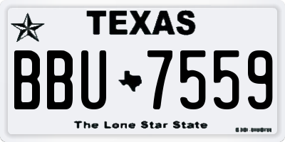 TX license plate BBU7559