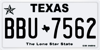 TX license plate BBU7562