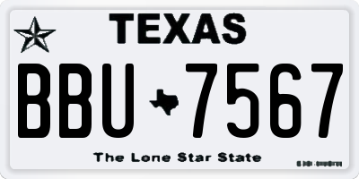 TX license plate BBU7567