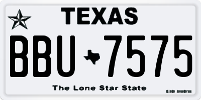 TX license plate BBU7575